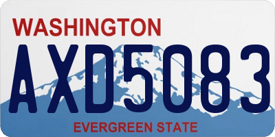 WA license plate AXD5083