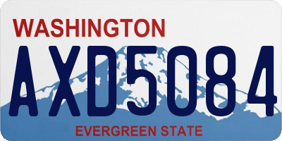 WA license plate AXD5084