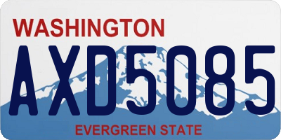 WA license plate AXD5085