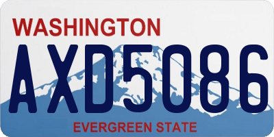 WA license plate AXD5086