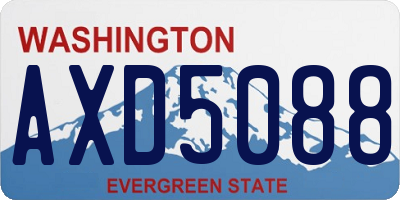 WA license plate AXD5088