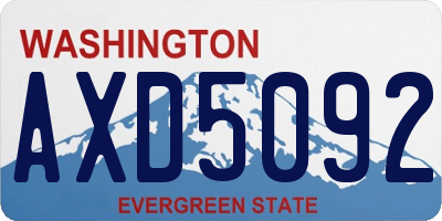 WA license plate AXD5092