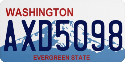 WA license plate AXD5098