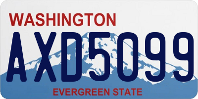 WA license plate AXD5099
