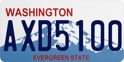 WA license plate AXD5100