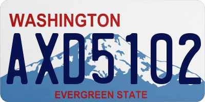 WA license plate AXD5102
