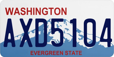 WA license plate AXD5104
