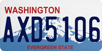 WA license plate AXD5106