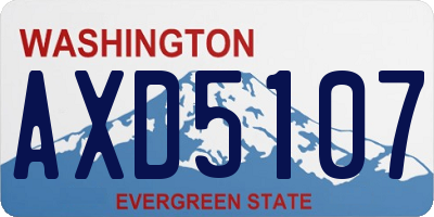WA license plate AXD5107