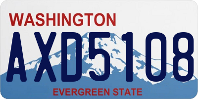 WA license plate AXD5108