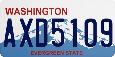 WA license plate AXD5109