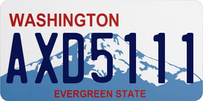WA license plate AXD5111