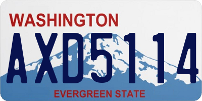 WA license plate AXD5114