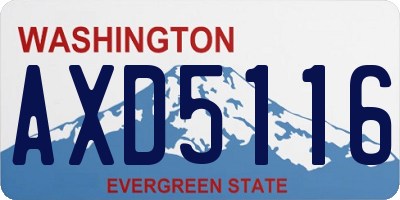 WA license plate AXD5116