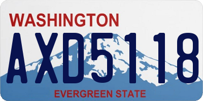 WA license plate AXD5118
