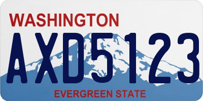 WA license plate AXD5123
