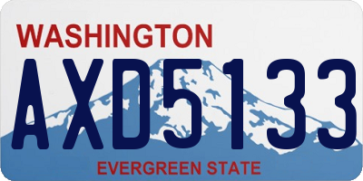 WA license plate AXD5133