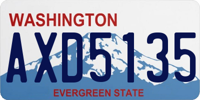 WA license plate AXD5135