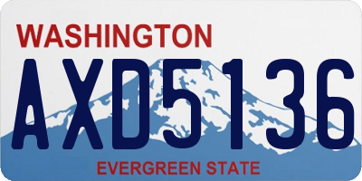 WA license plate AXD5136