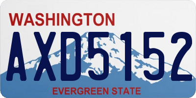 WA license plate AXD5152