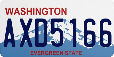 WA license plate AXD5166