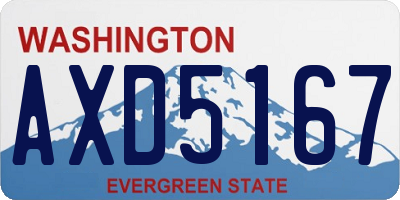 WA license plate AXD5167