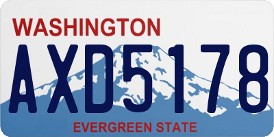 WA license plate AXD5178