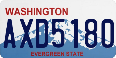 WA license plate AXD5180