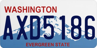 WA license plate AXD5186