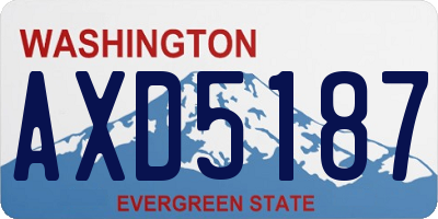 WA license plate AXD5187