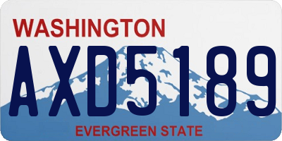 WA license plate AXD5189