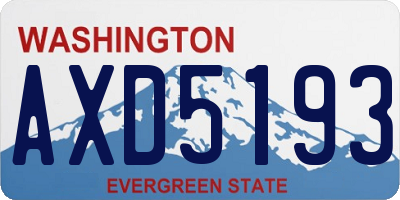 WA license plate AXD5193