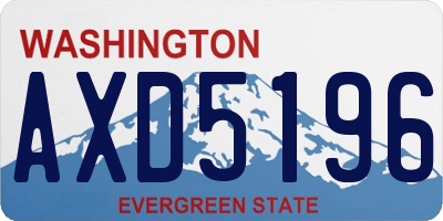 WA license plate AXD5196
