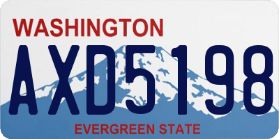 WA license plate AXD5198