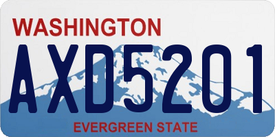 WA license plate AXD5201