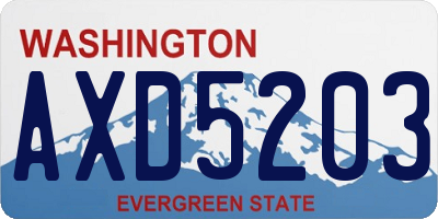 WA license plate AXD5203