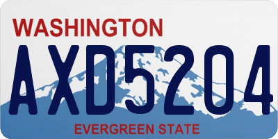 WA license plate AXD5204