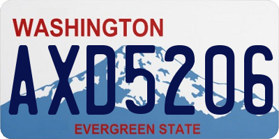 WA license plate AXD5206