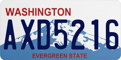 WA license plate AXD5216