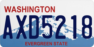 WA license plate AXD5218