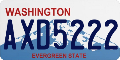 WA license plate AXD5222