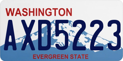 WA license plate AXD5223