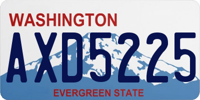 WA license plate AXD5225