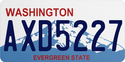 WA license plate AXD5227