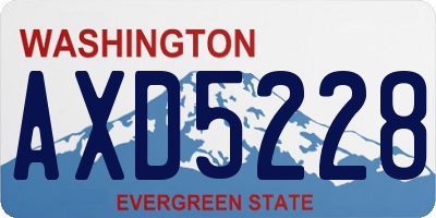 WA license plate AXD5228