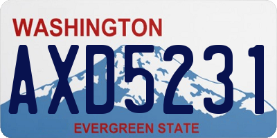 WA license plate AXD5231