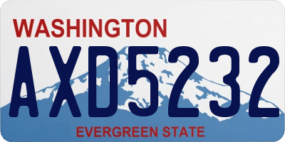 WA license plate AXD5232