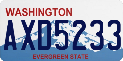 WA license plate AXD5233