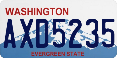 WA license plate AXD5235