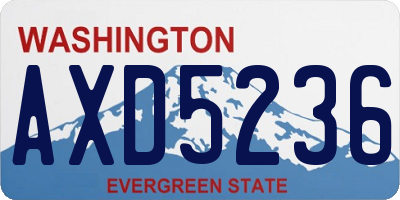 WA license plate AXD5236